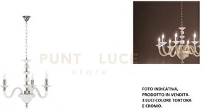 Lampadario gala 3 luci attacco e14 tortora e cromo d.72cm