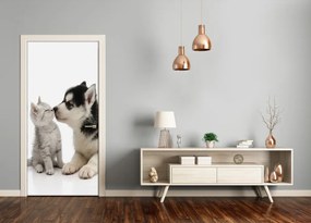 Sticker porta Cane e gatto 95x205 cm