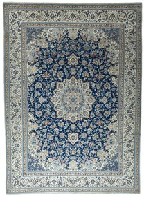 Nain Tappeto persiano 320 x 440 Blu (Iran) Annodato A Mano