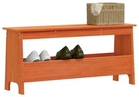 Panca Da Ingresso Marrone Cera 100x28x45 Cm Legno Massello Pino /