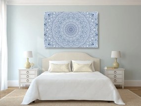 Stampa su tela – Mandala decorativa dettagliata in blu