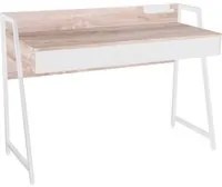 Alix - scrivania in legno e metallo con cassetti - 124x50x88 cm