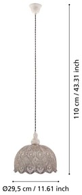 Eglo 49717 - Lampada a sospensione TALBOT 2 1xE27/60W