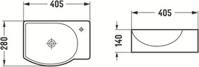 Mexen Mista lavabo da appoggio sinistro 40 x 28 cm, bianco - 22174000L