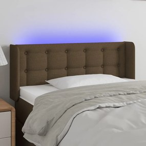 Testiera A Led Marrone Scuro 93x16x78/88 Cm İn Tessuto /