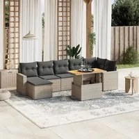 Set Divano da Giardino 8 pz con Cuscini Grigio in Polyrattan 3264735