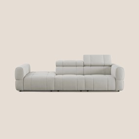 Giotto Divano con terminale e opzione relax elettrico in microfibra effetto velluto impermeabile T09