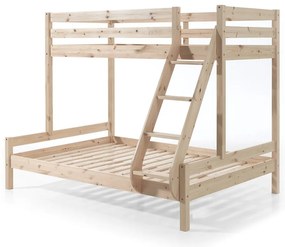 Letto a castello in legno di pino 140x200/90x200 cm in colore naturale Pino - Vipack