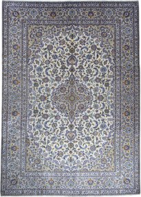 Kashan Tappeto 410x290 Beige (Iran) Annodato A Mano