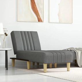 Chaise Longue İn Tessuto Grigio Scuro /