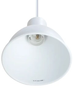 Lampadario a sospensione con filo 1xE27/40W/230V bianco