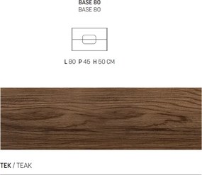 Mobile bagno sospeso 80 cm ARCO con due cassetti Tek