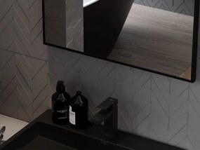 Mexen Loft specchio da bagno rettangolare 90 x 60 cm, cornice nera - 9852-090-060-000-70