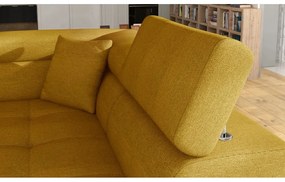 Divano angolare giallo allungabile/con contenitore (con penisola a destra/a L) Anton – ELTAP