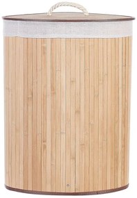Cesta legno di bambù chiaro e bianco 60 cm MATARA Beliani