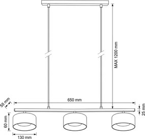 Brilagi - Lampadario a sospensione su cavo AURA LUX 3xGX53/30W/230V nero/fumé