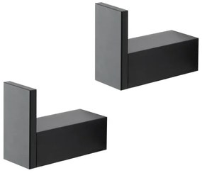 Set due appendini portasciugamani da muro in alluminio nero Sky