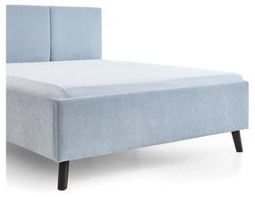 Letto matrimoniale imbottito azzurro con rete inclusa 140x200 cm Piano – Meise Möbel