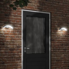 Applique Con Led E Sensore Nera İn Alluminio Pressofuso /