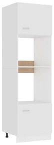 Armadio per microonde bianco 60x57x207 cm in legno multistrato