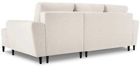 Divano angolare beige allungabile e con contenitore (con penisola a destra/con chaise lounge) con rivestimento in bouclé Kyoto – Cosmopolitan Design