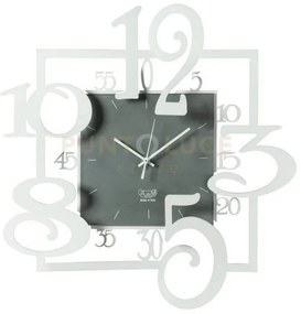 Orologio da parete quadrato amos bianco marmo in ferro 50x5x50cmh