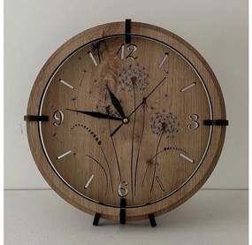 Li-Go 23682/DUB5 - Orologio in legno 1xAA Ø 32 cm rovere/soffione