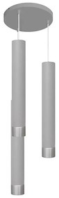 Lampadario LED a cavo TUBA 3xGU10/4,8W/230V grigio/cromo lucido
