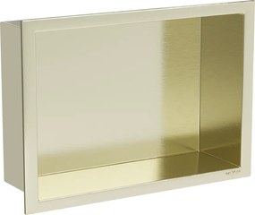 Mexen X-Wall-R mensola da incasso con bordo 30 x 20 cm, oro spazzolato - 1950302010