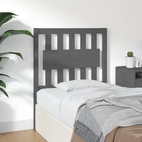 Testiera letto grigia 80,5x4x100 cm in legno massello di pino