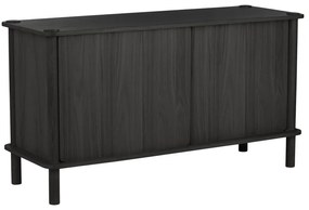 Cassettiera nera in rovere massiccio con porte scorrevoli 135x73,5x48 cm Italic – UMAGE