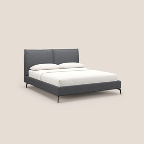 Cloe letto imbottito con piedi in metallo sfoderabile in tessuto fiammato impermeabile T06 antracite