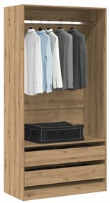 Armadio Rovere Artigianale 100x50x200 Cm İn Legno Multistrato /
