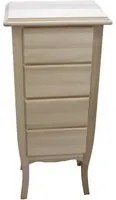 cassettiera classica 4 cassetti legno grezzo 38x25x86 - Mobili 2G