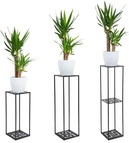 Portafiori 100x24 cm nero