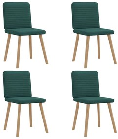 Sedie Da Pranzo 4 Pz İn Tessuto Verde Scuro /