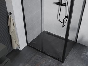Mexen Apia cabina doccia scorrevole 100 x 80 cm, trasparente, nero - 840-100-080-70-00