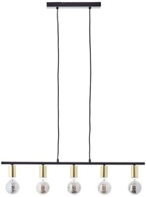 Brilliant - Lampadario a sospensione con cavo KERRY 5xE27/40W/230V nero/ottone