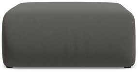 Poggiapiedi grigio con rivestimento in velluto Ekahi – Makamii