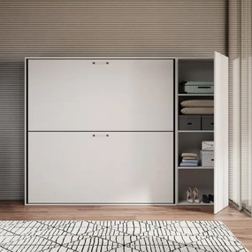 Letto a castello NABOR a scomparsa Bianco Frassino Composizione H