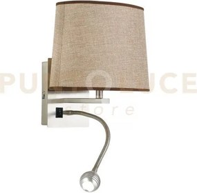 Applique a parete led + 1 luce attacco e14 helly ovale ecru' 3w 60l...