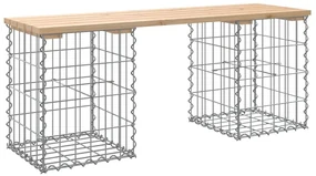 Panca giardino design gabbione 103x31x42 cm legno massello pino
