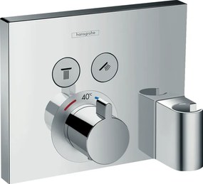 Set Esterno miscelatore doccia Termostatico 2 utenze con supporto doccetta Senza Corpo Incasso Cromo Hansgrohe Showerselect 15765000