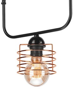 Lampadario a sospensione con catena MORGAN 1xE27/60W/230V nero/rame