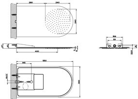 Soffione doccia tondo a parete mirror steel tremillimetri 33071 gessi