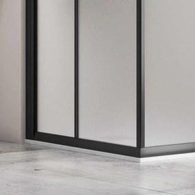 Kamalu - box doccia nero 80x140 doppio scorrevole vetro opaco | kf1000b