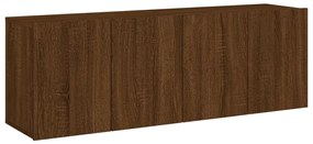 Mobili tv a parete 2pz rovere marrone 60x30x41 cm