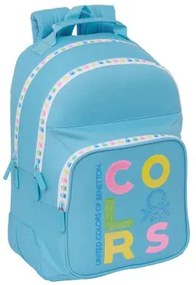 Zaino Scuola Benetton Spring Celeste 32 x 42 x 15 cm