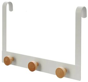 Appendiabiti 3 ganci in acciaio bianco e bambù linea Haiti