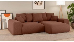 Divano angolare color mattone allungabile/con contenitore (con composizione variabile) Luma – Ropez